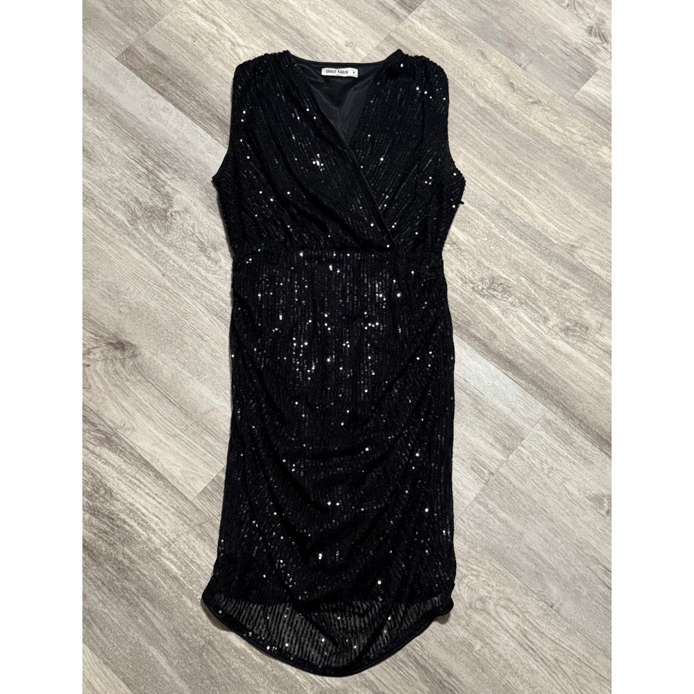 Grace Karin Black Sequin Sleeveless Bodycon Cocktail Party Dress‎